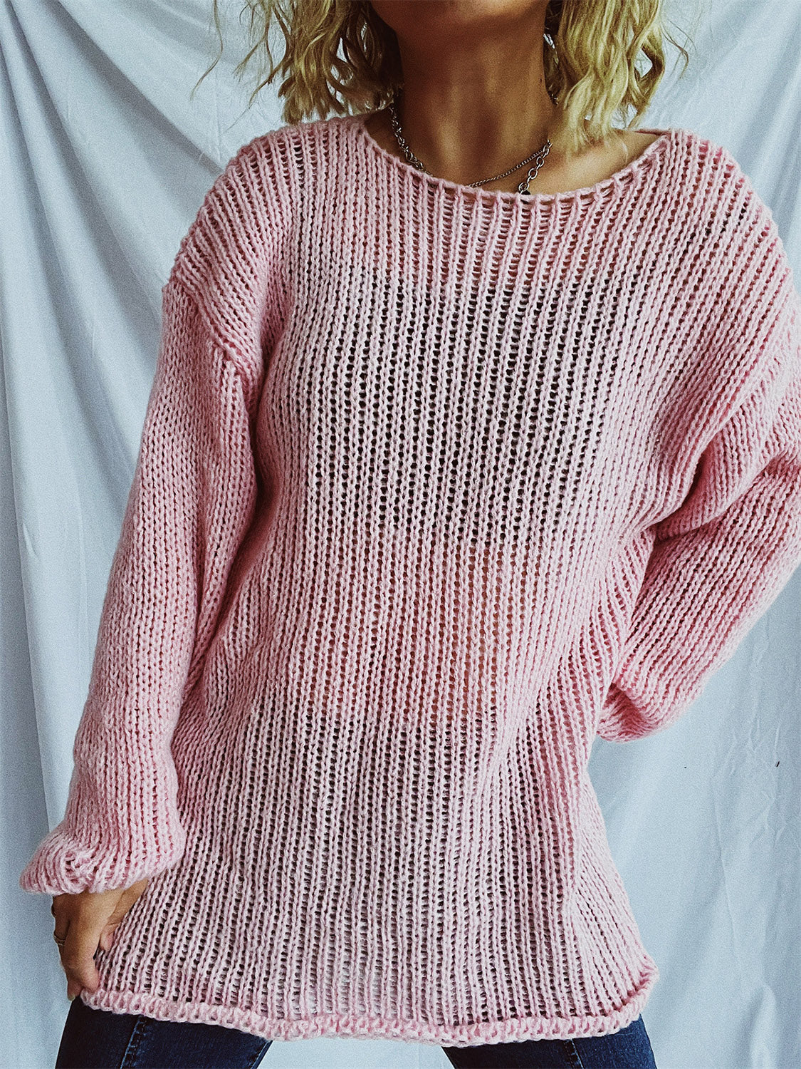 Bernadette | Sweater with a boat neckline and dropped shoulders
