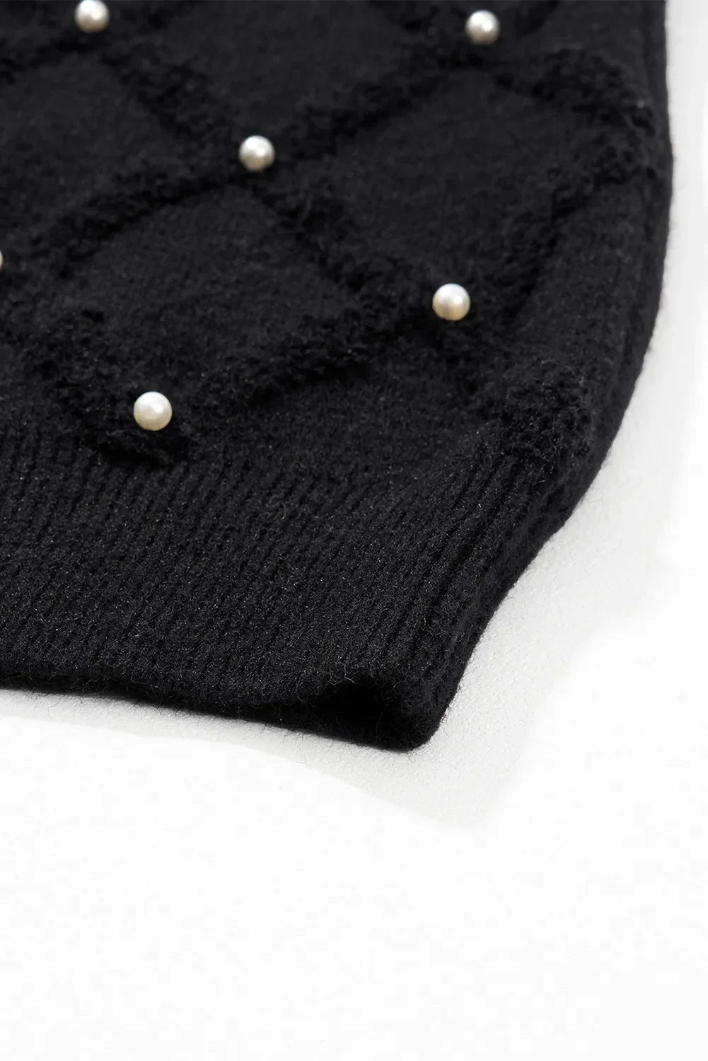 Adina | Long sleeve crew neck sweater with pearl detail