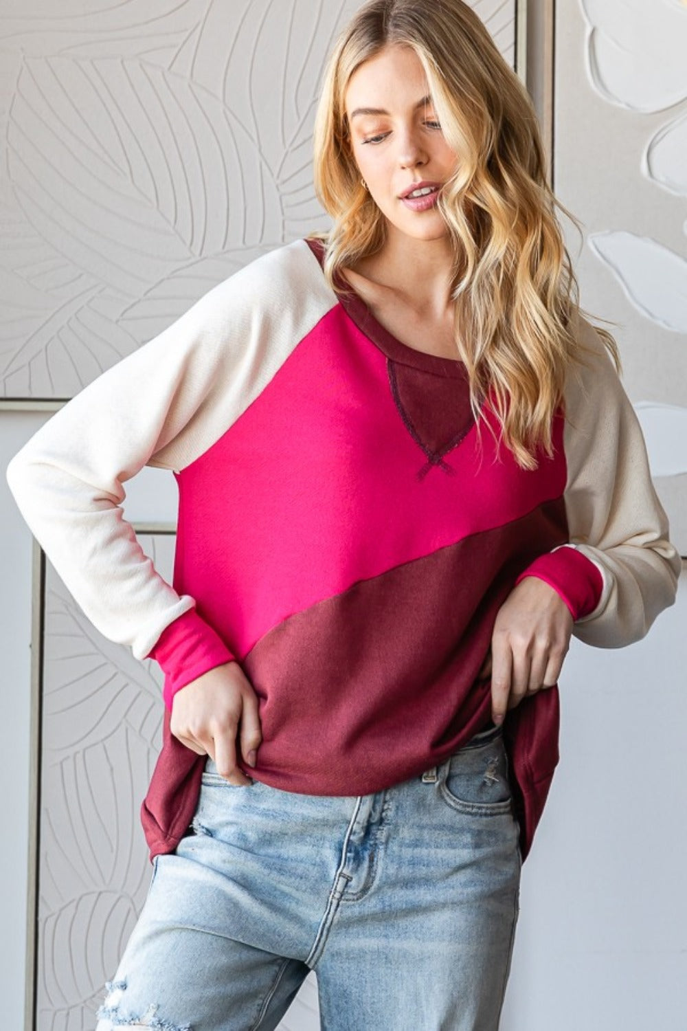 Aurora | HOPELY color block long sleeve t-shirt
