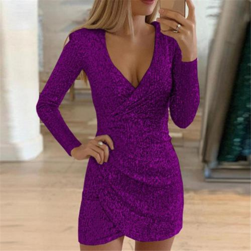 Ivonne® | Women'S Sequin Wrap Mini Dress