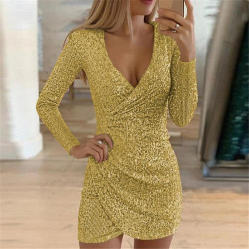 Ivonne® | Women'S Sequin Wrap Mini Dress