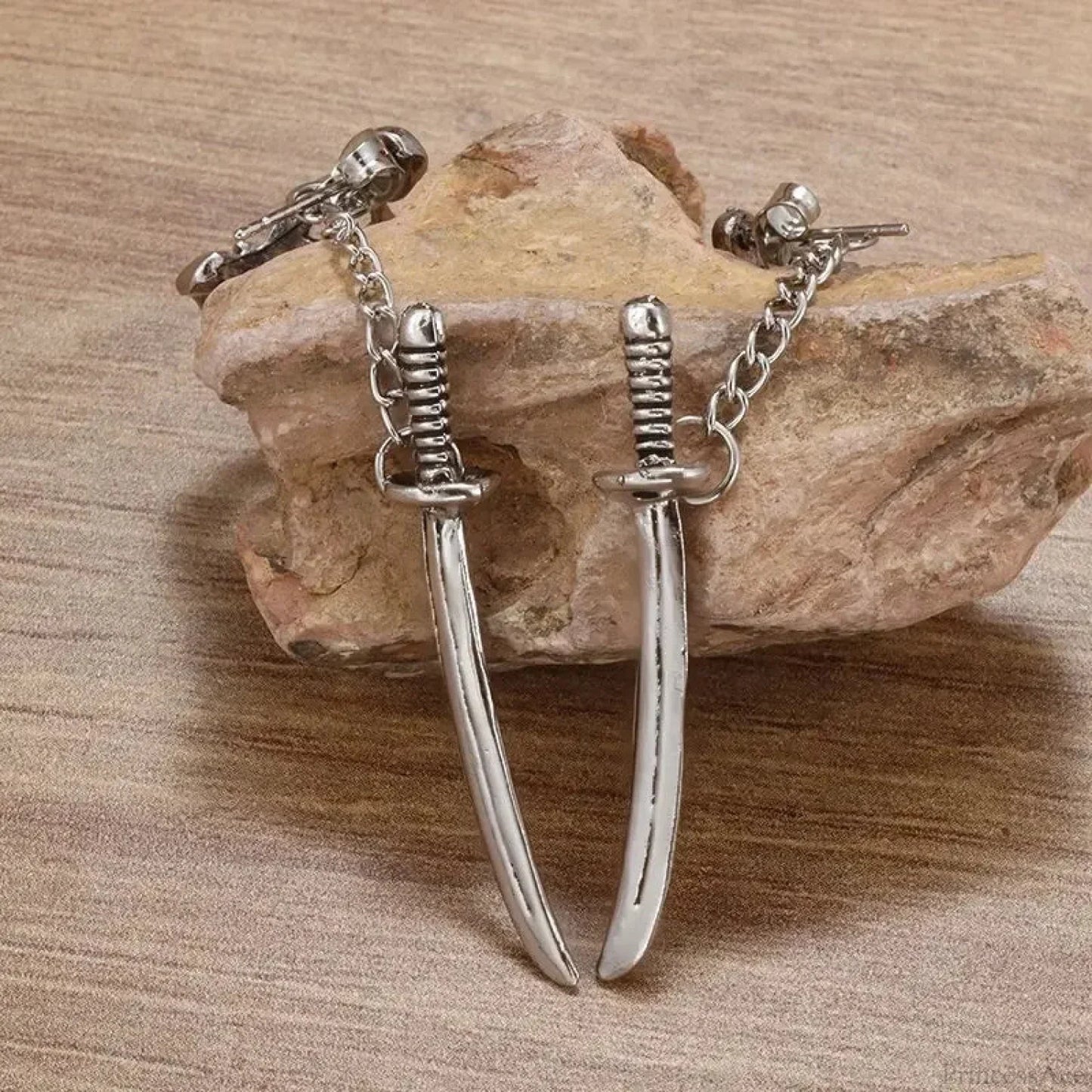 Dark Black Skull Awl Rock Declaration Earring
