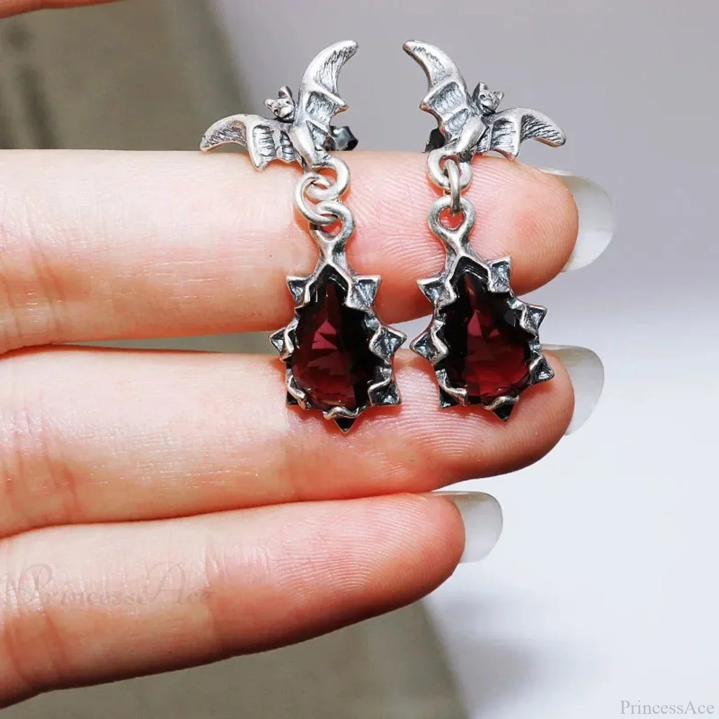 Dark Black Skull Awl Rock Declaration Earring