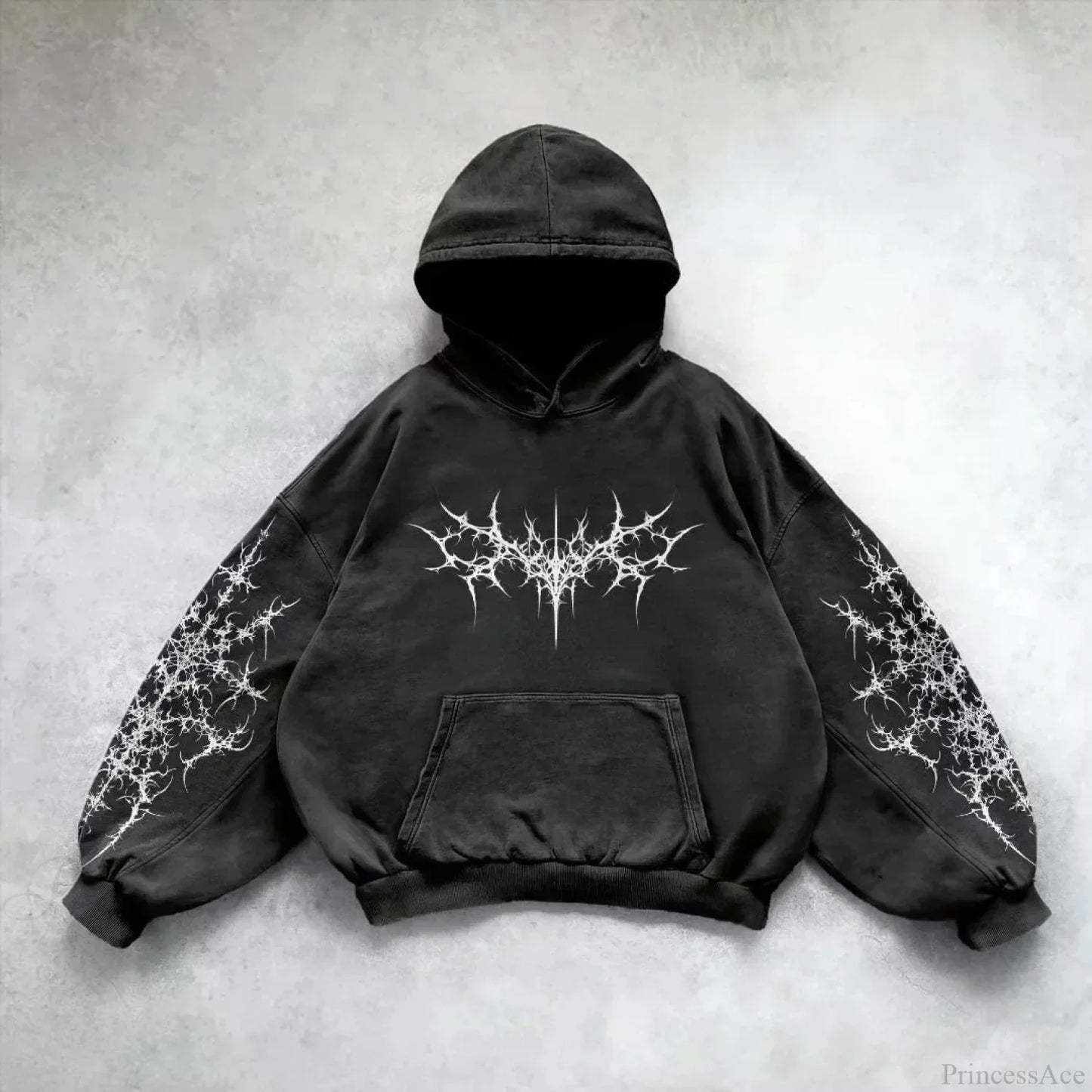 Dark Rebel Pattern Oversized Hoodie