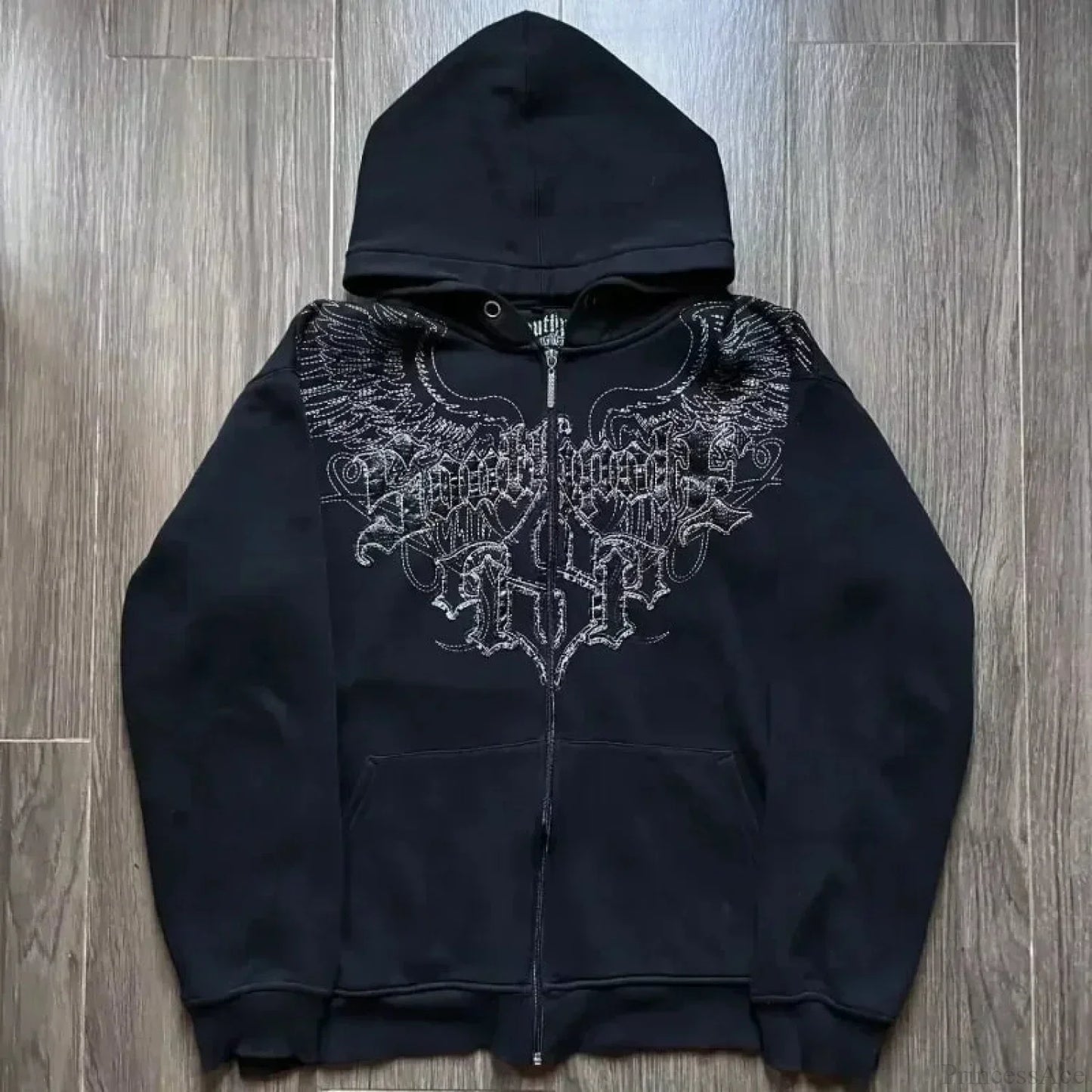 Dark Skull Oversized Zip Hoodie