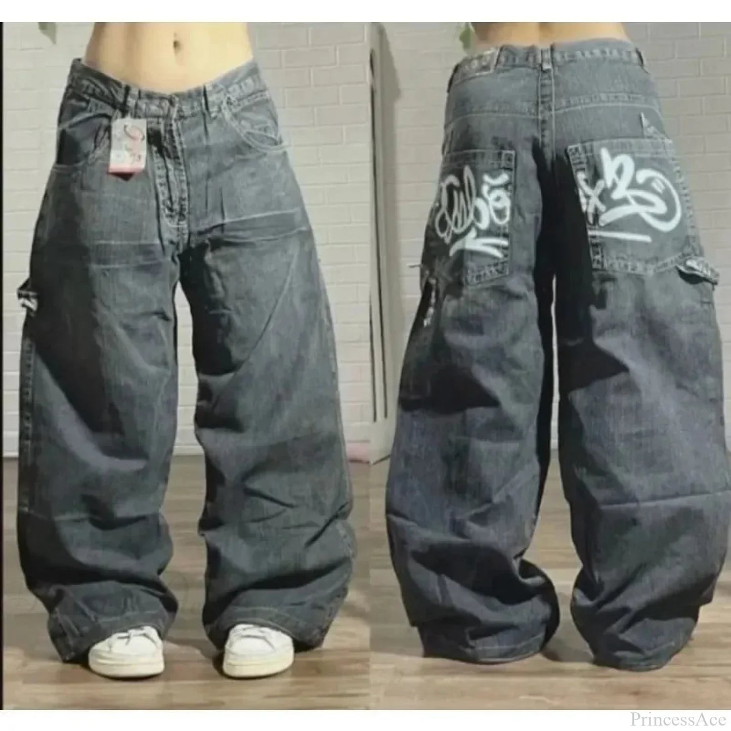 Dark Skull Print Tall Waist Pant