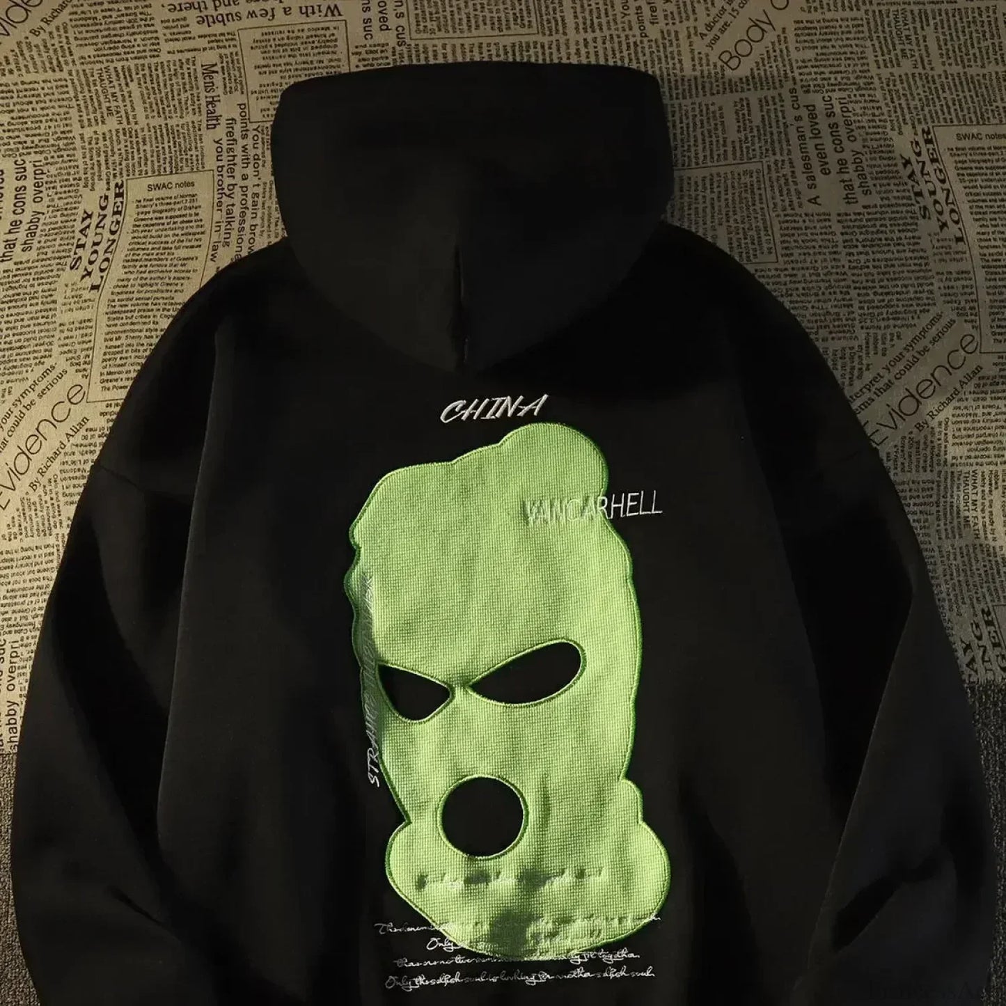 Dark Wind Skull Print Casual Hoodie