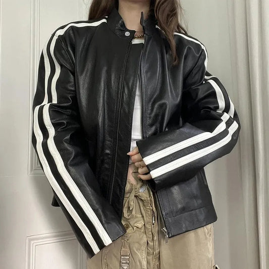 Gudrun® | Locomotive style PU leather jacket