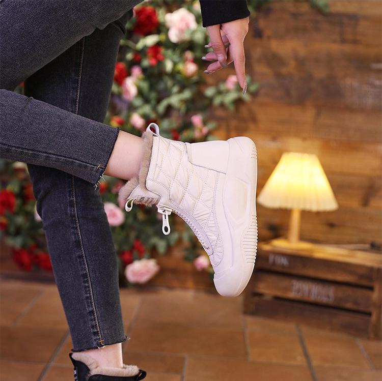 Hermione | Alizée fleece high boots with zip (New Collection)