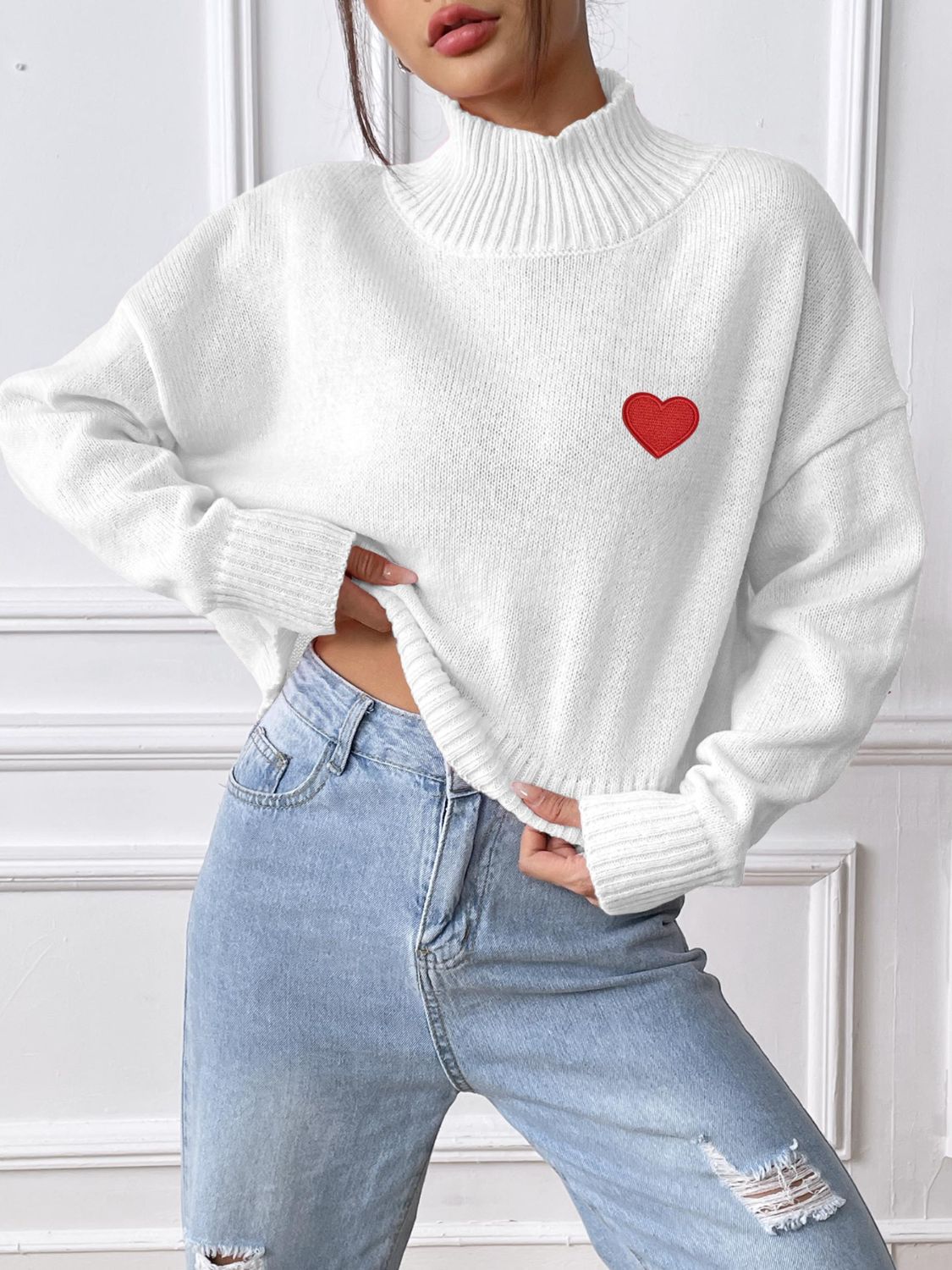 Alessa | Heart turtleneck with long sleeves