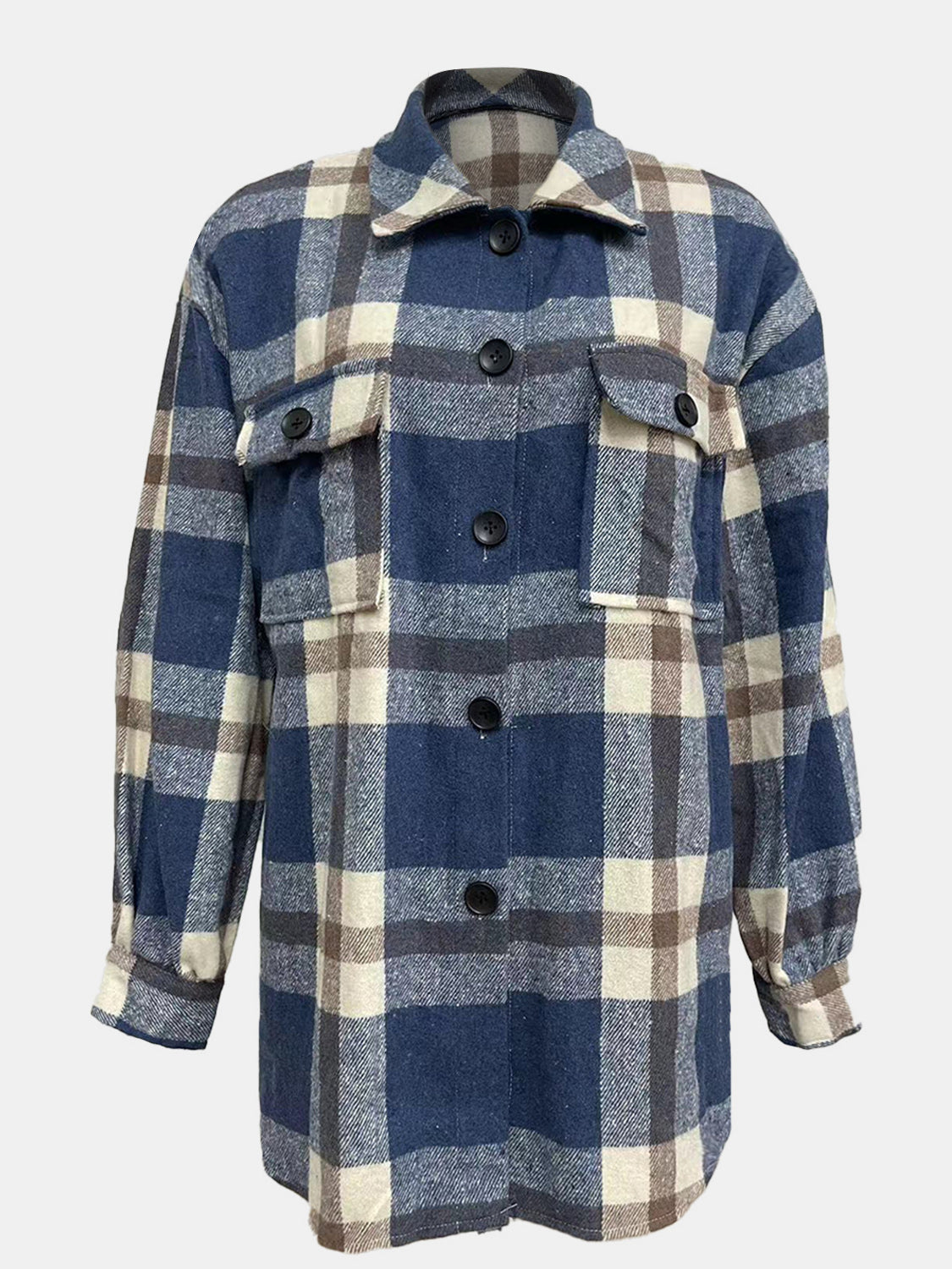 Adela | Checked, long-sleeved jacket with a collar