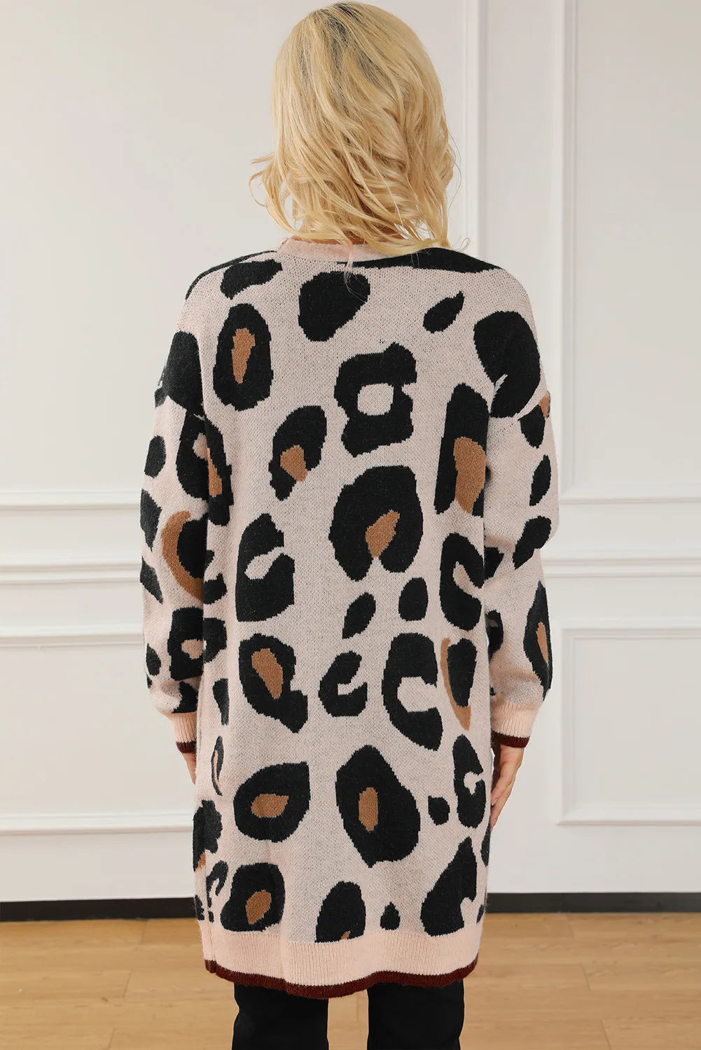 Lisette | Long sleeve leopard print open front cardigan