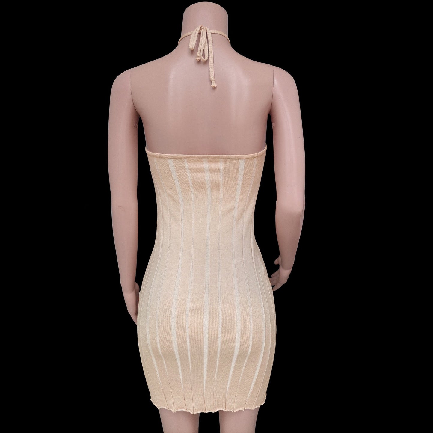 Halterneck tie Knitted Fleece Dress