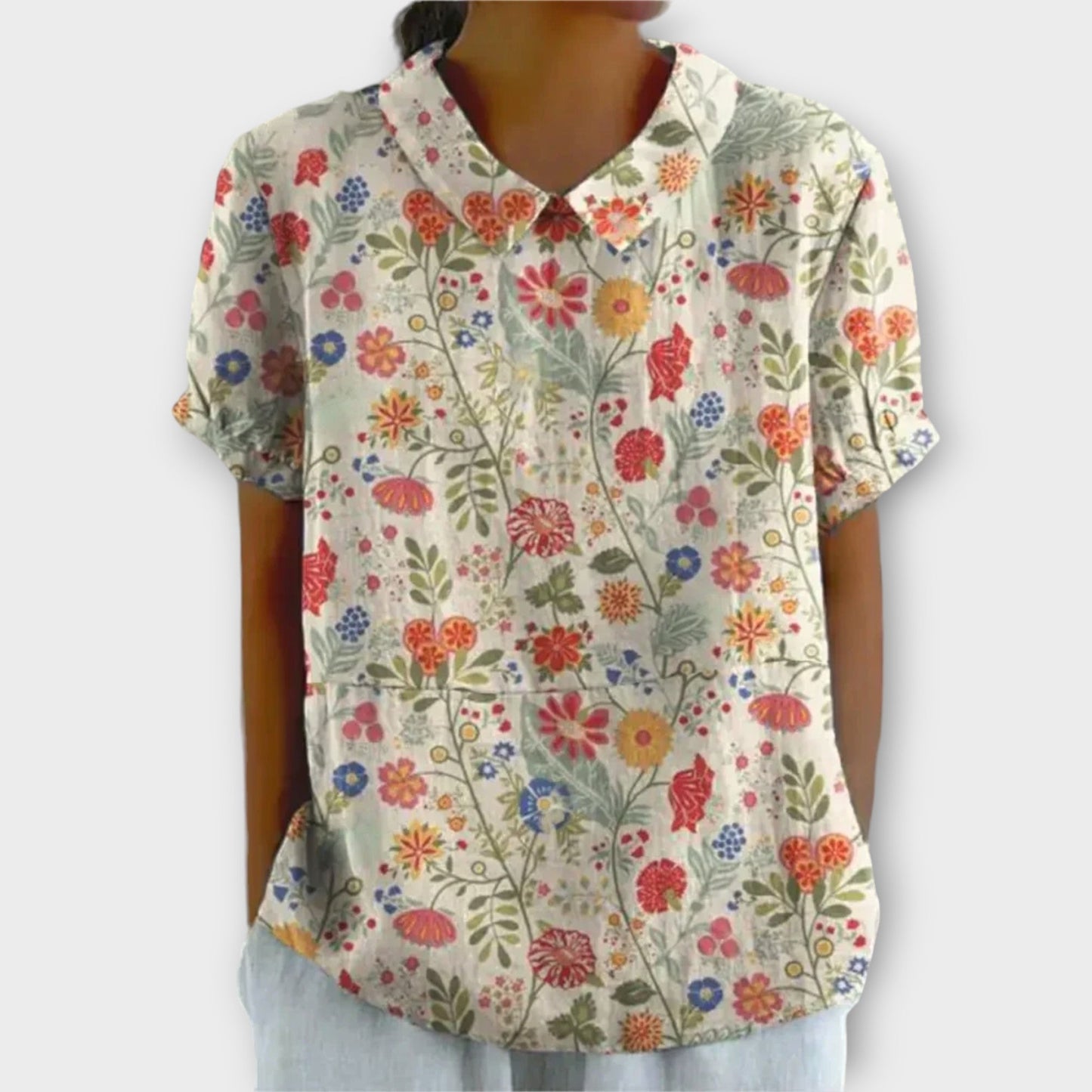 Stella® | Floral Cotton And Linen Blouse