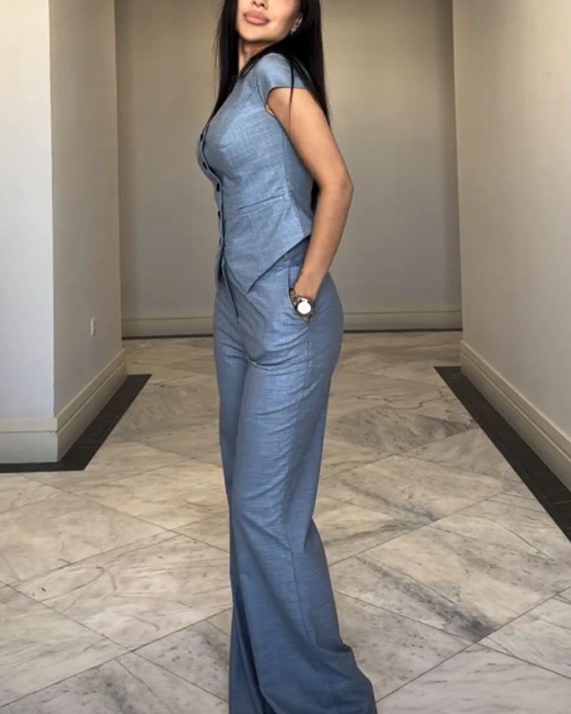 Tiffany® | Linen Blouse And Pants Set