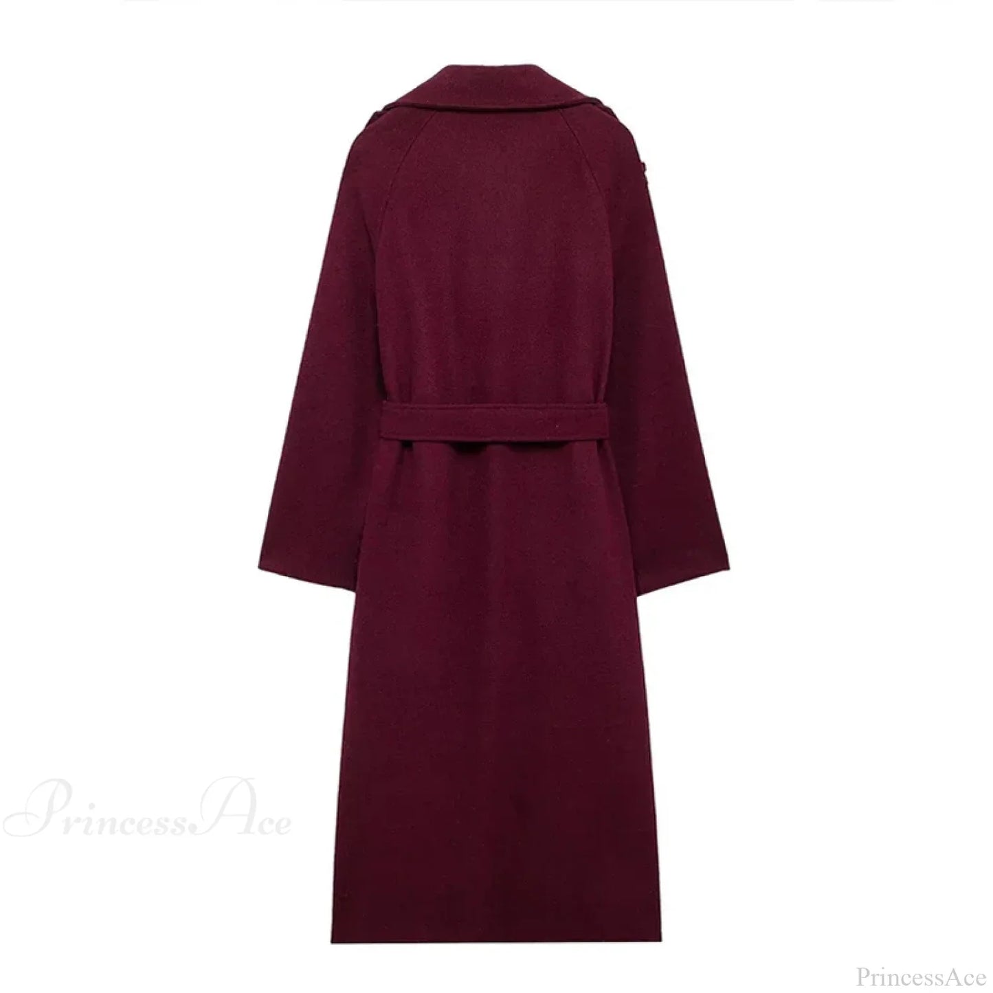 Double-Breasted Wool Belted Overcoat