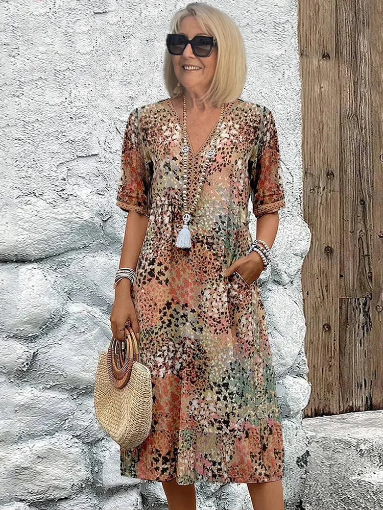 Amada® | Vibrant midi length dress