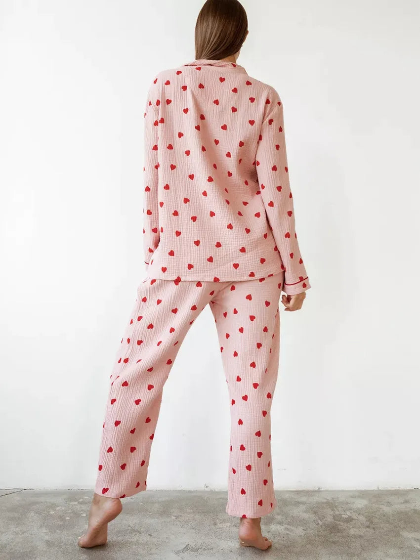 Coralia® | Women's heart-print pajama set