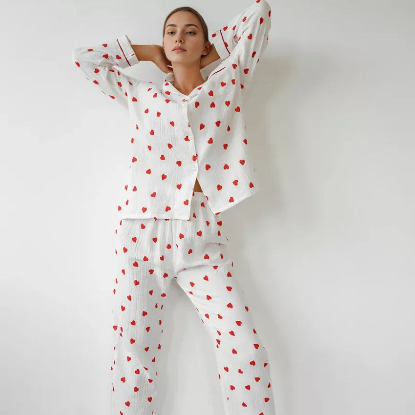 Coralia® | Women's heart-print pajama set
