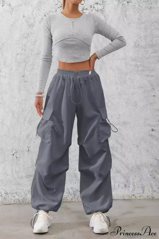 Drawstring Casual Pocket Cargo Pants