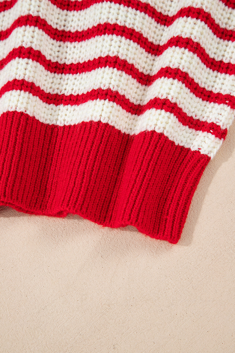Lorena | Striped long-sleeved sweater with Johnny collar
