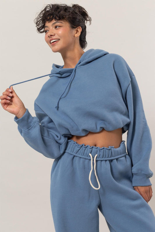 Martina | Cropped hoodie with bubble hem
