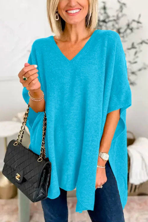 Regan® | Loose V-Neck Batwing Sweater