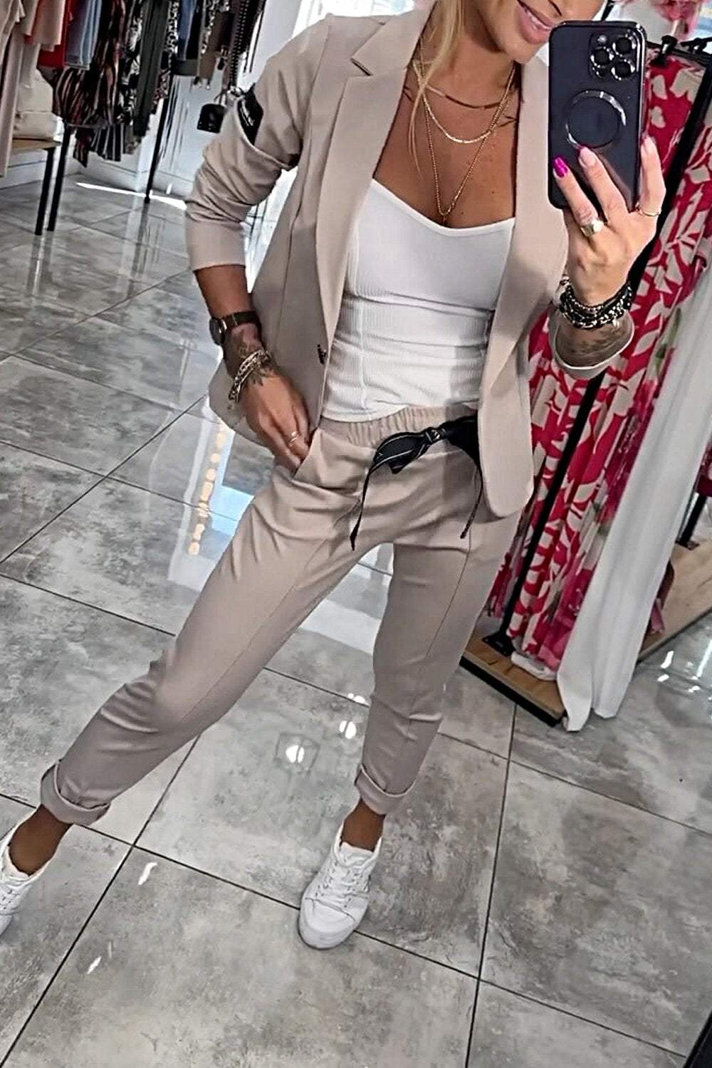 Simone | Elegant cotton jacket and trousers