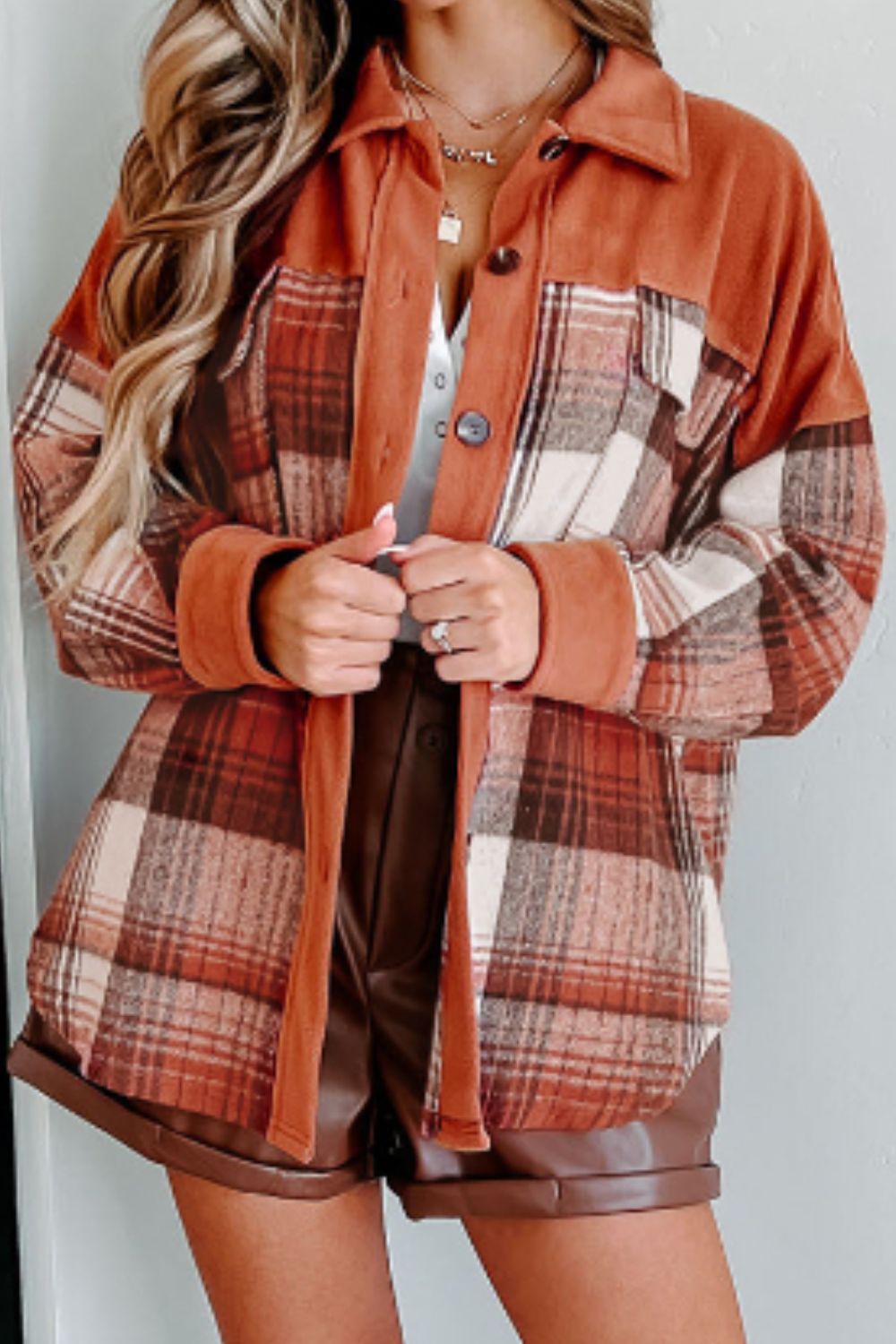 Matilde | Checked long sleeve jacket with buttons