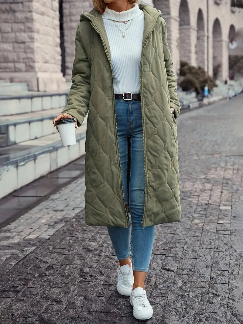 Liliana | Long-sleeved, padded cotton coat with hood
