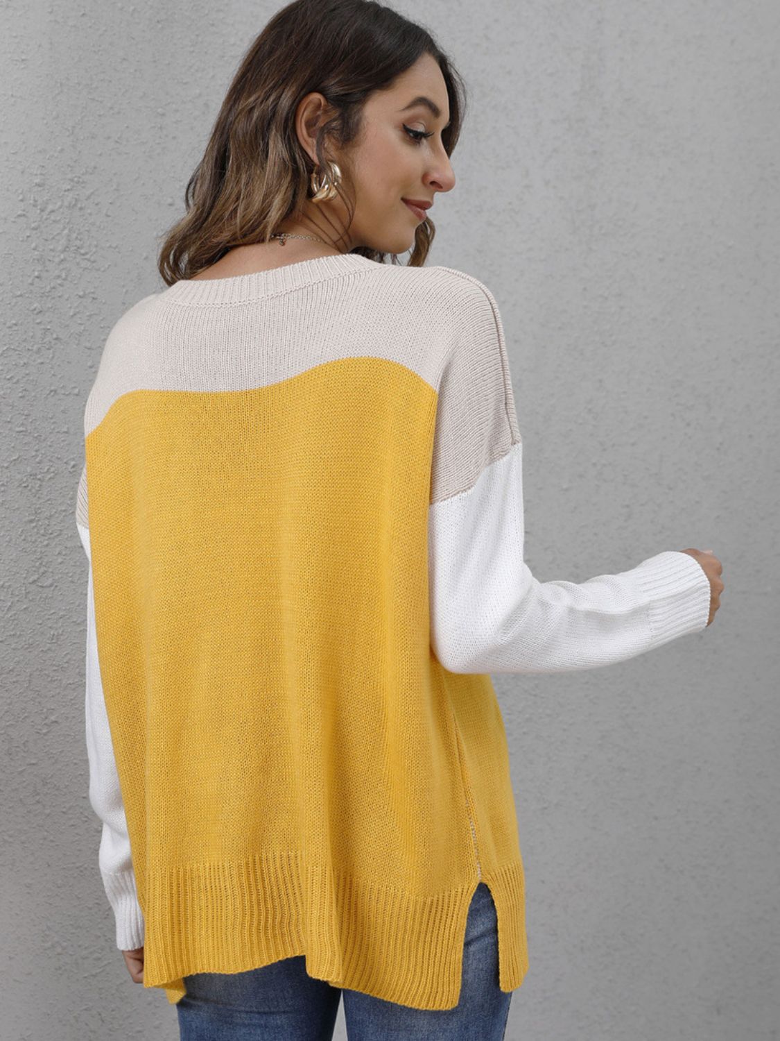Luna | Color block crew neck sweater