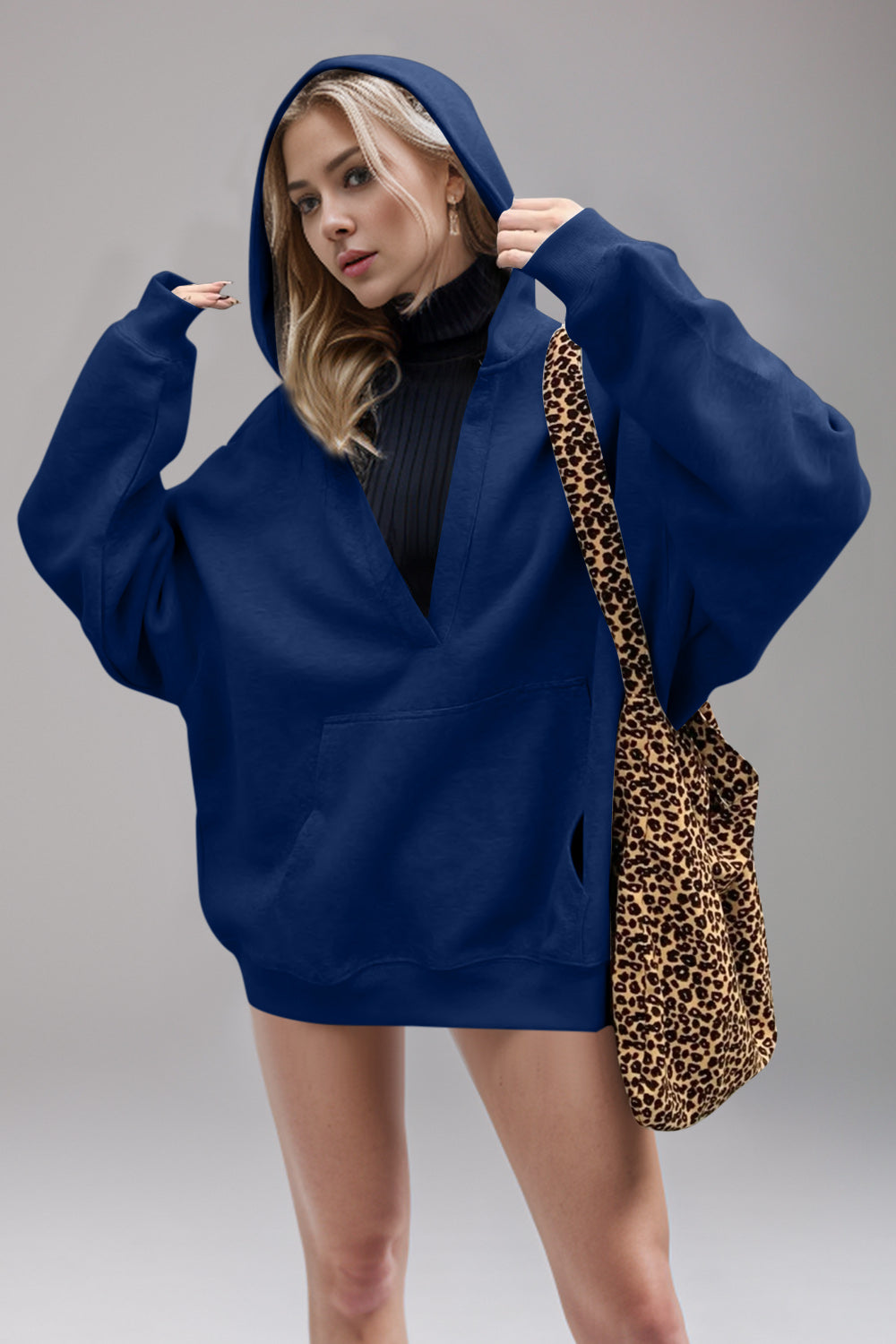 Bernadette | Basic Bae Air Scuba long sleeve hoodie with kangaroo pocket
