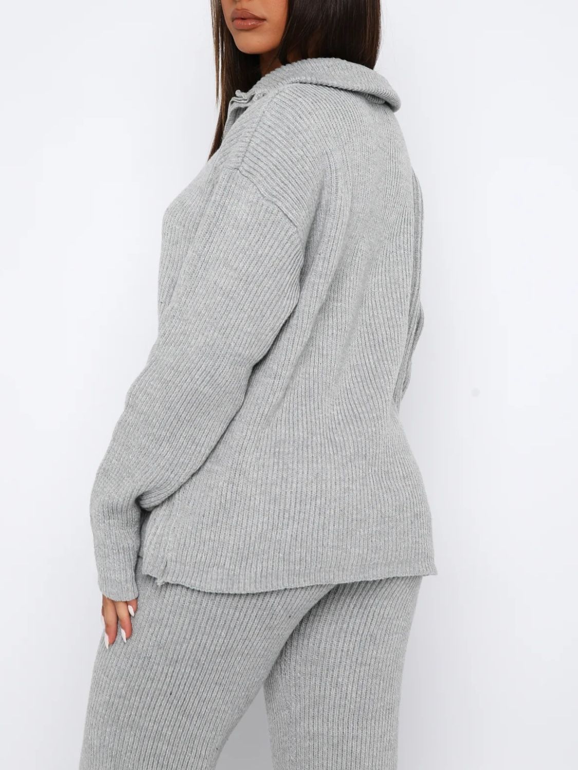 Agnes | Long sleeve top and quarter zip trousers set