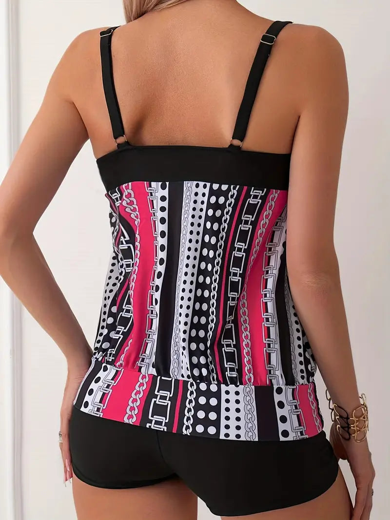 Libby® | Striped Tankini With Print