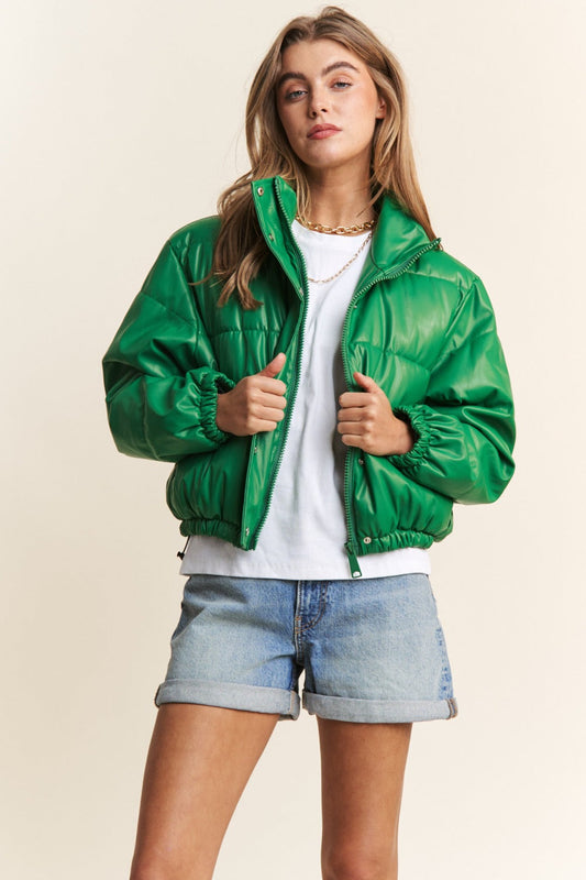 Carmen | J.NNA Popper Zip Turtleneck Short Puff Jacket