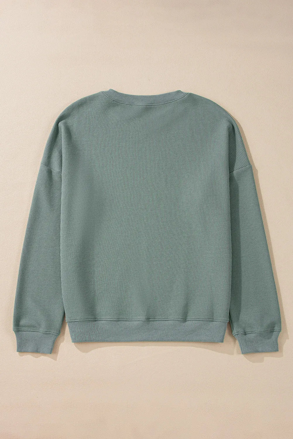 Avelina | Waffle knit top with long sleeves and dropped shoulders