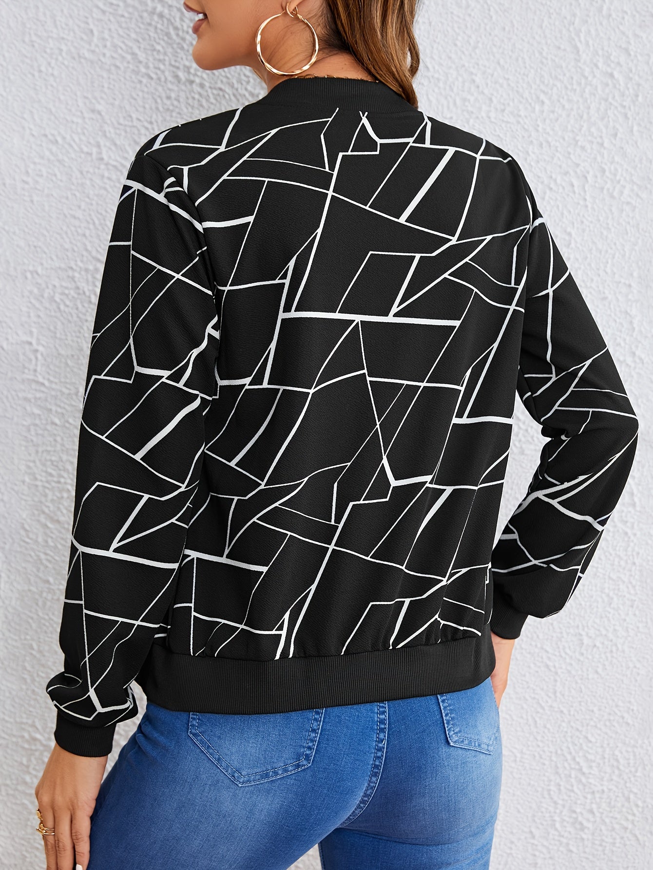 Ludmila | Zip-up jacket with geometric print