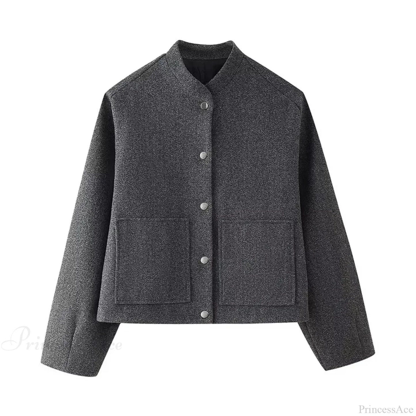 Elegant Solid Wool One Button Overcoat