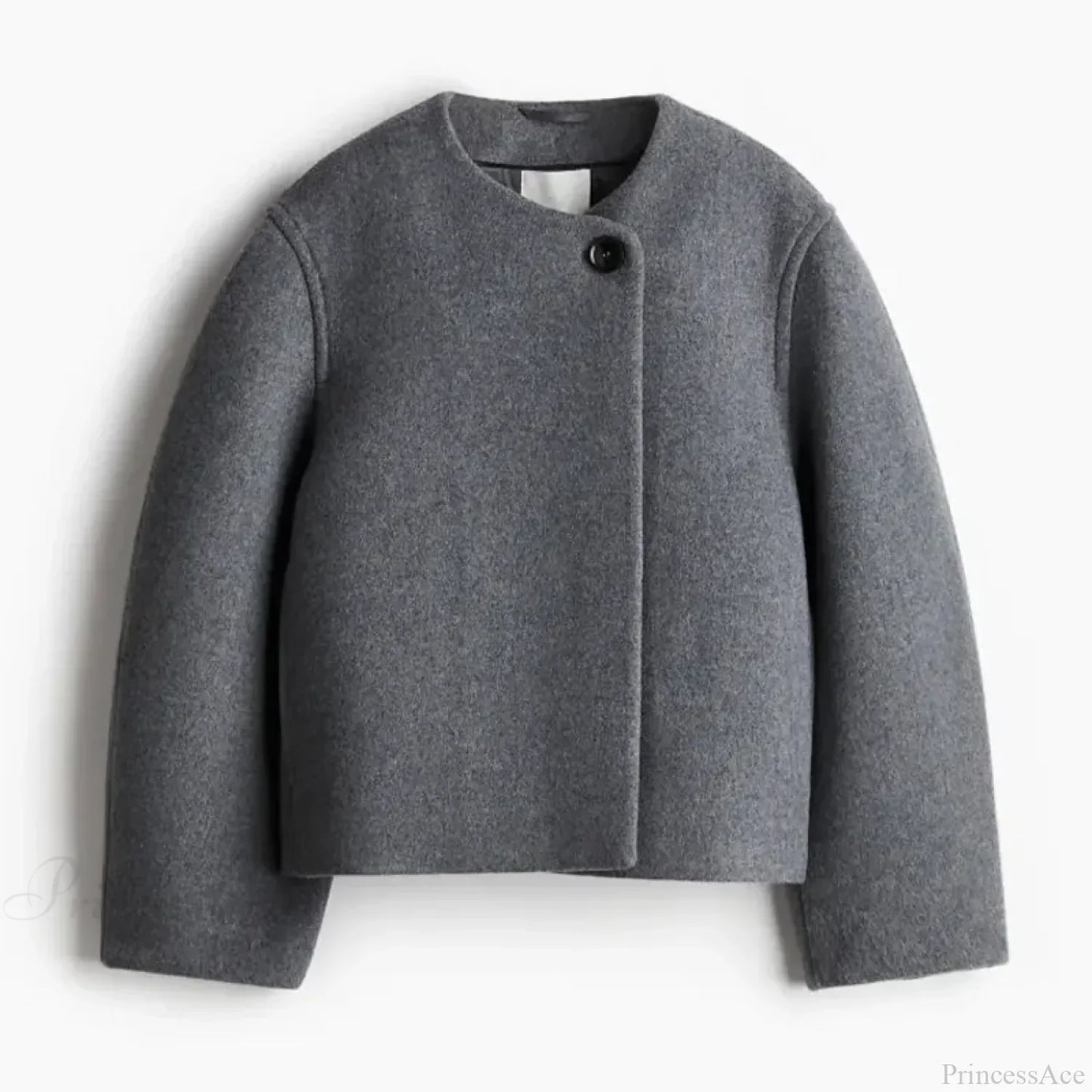 Elegant Solid Wool One Button Overcoat