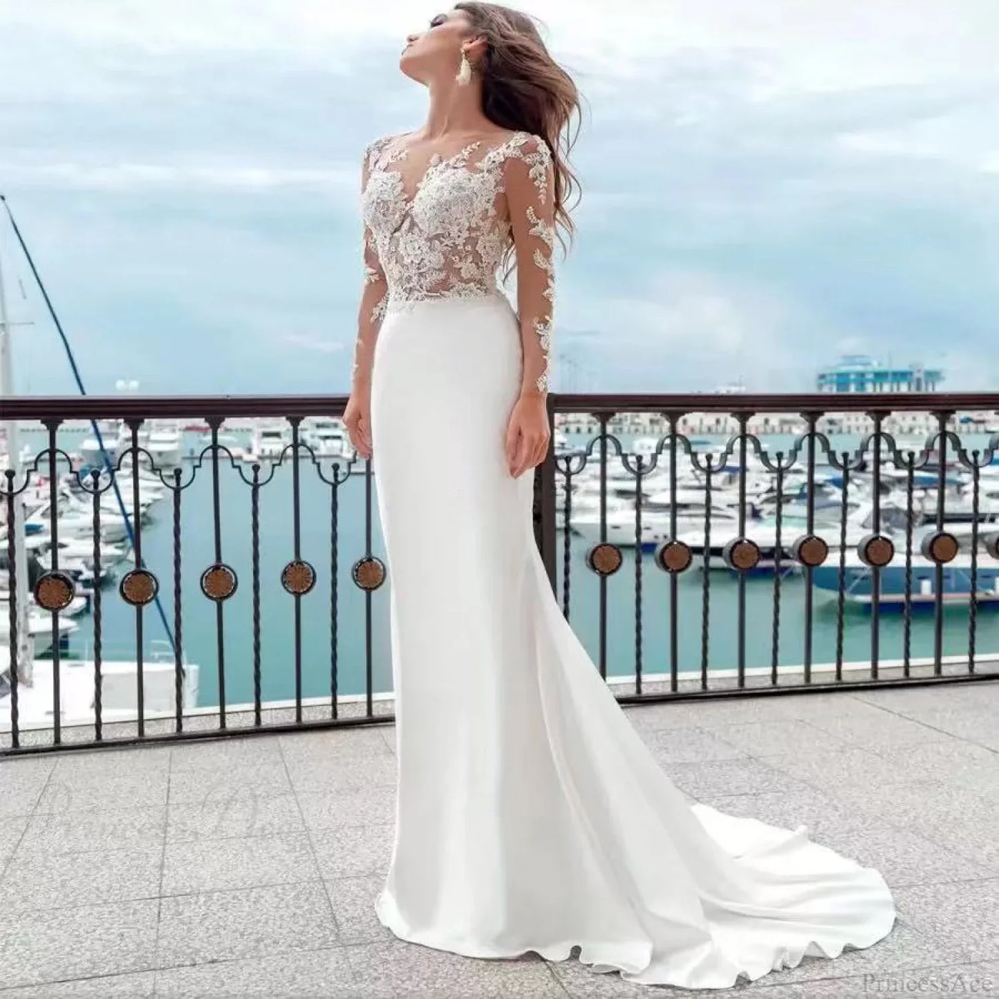Elegant Strapless Evening Gown Wedding Dress