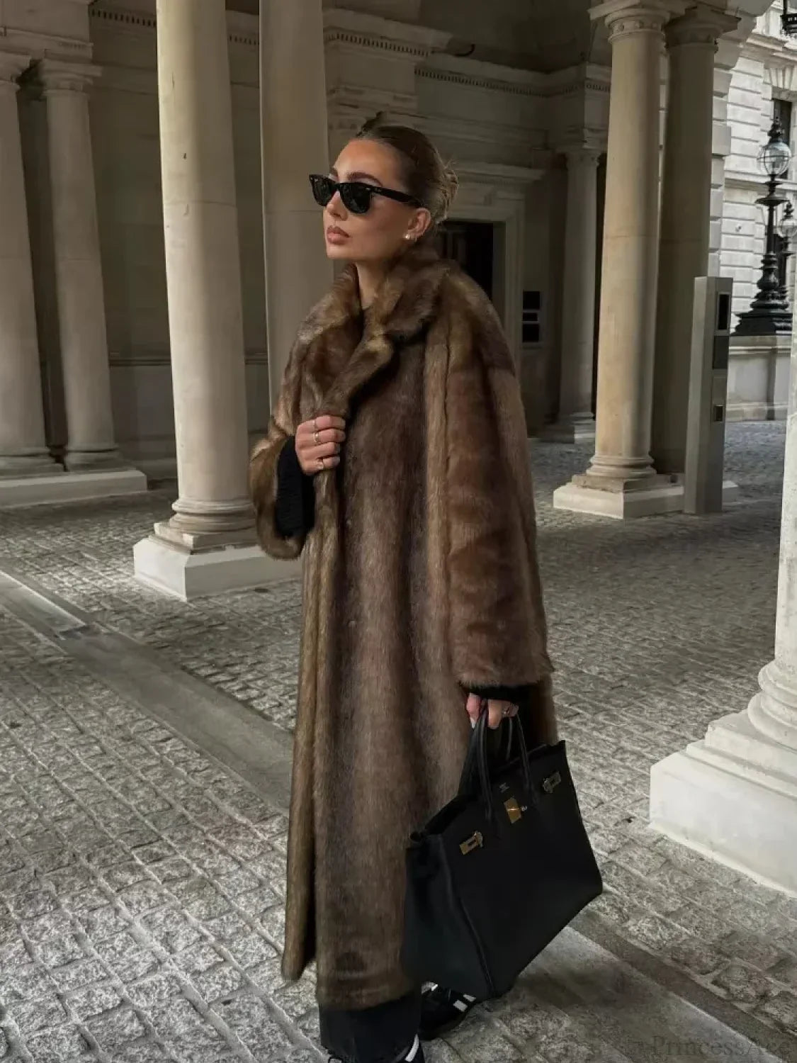 Elegant Woolen Belted Long Sleeve Overcoat