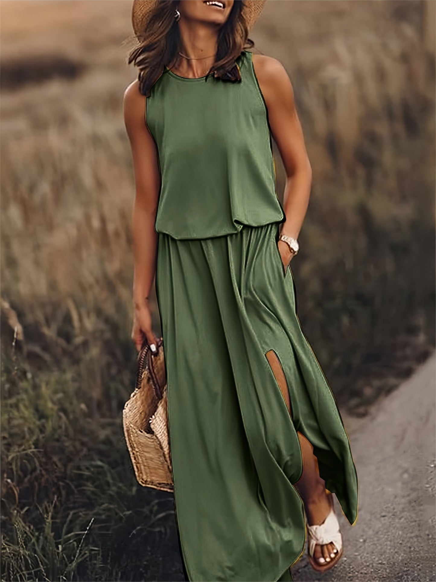 Erica | Women's Sleeveless A-Line Maxi Dress