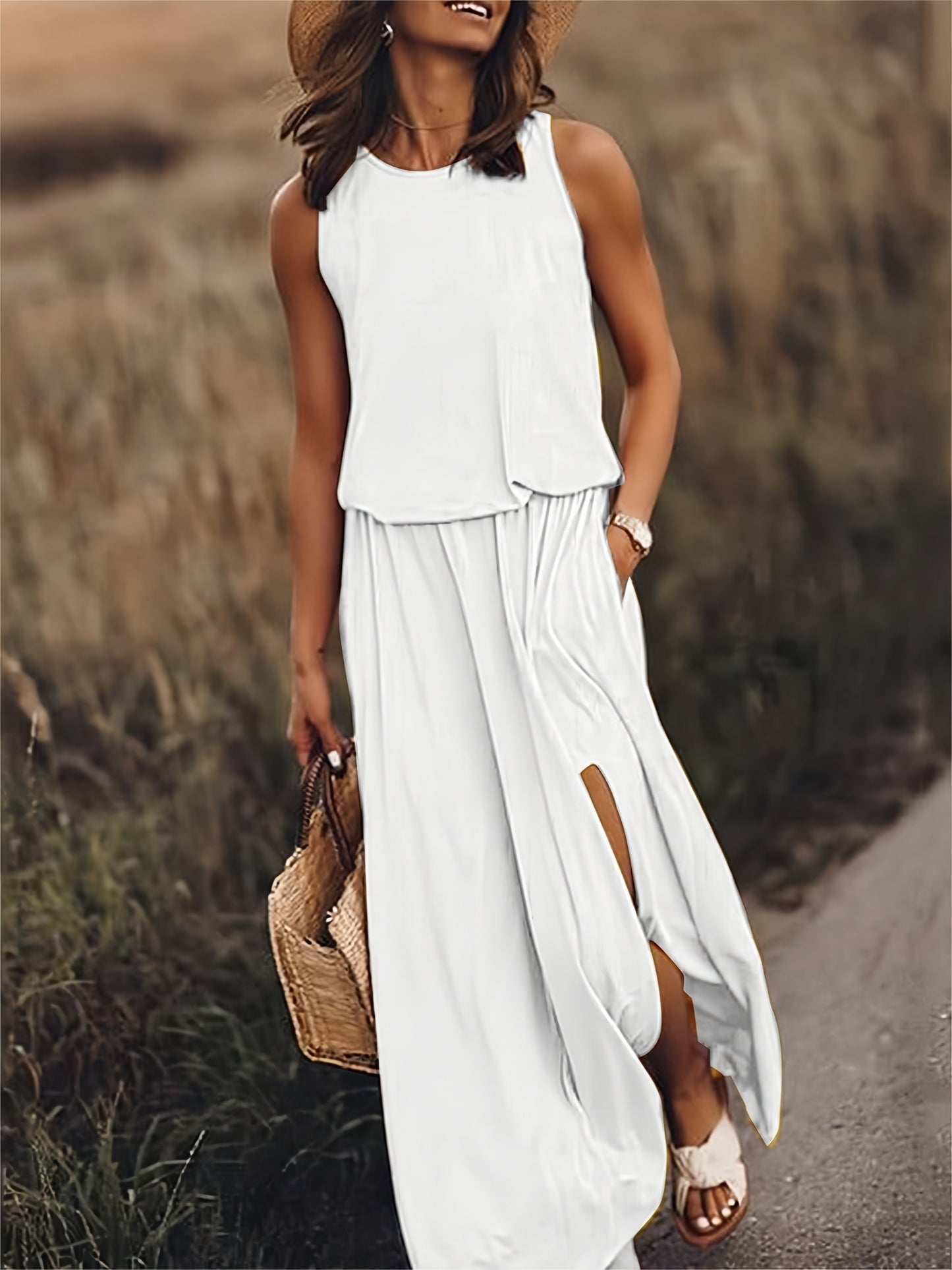 Erica | Women's Sleeveless A-Line Maxi Dress