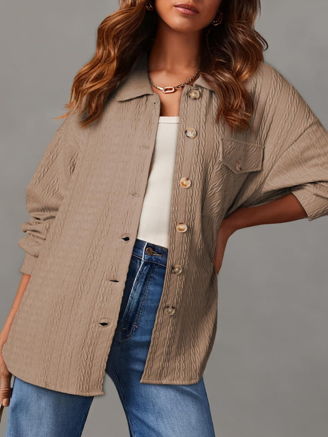 Rita | Structured long-sleeved jacket with button placket