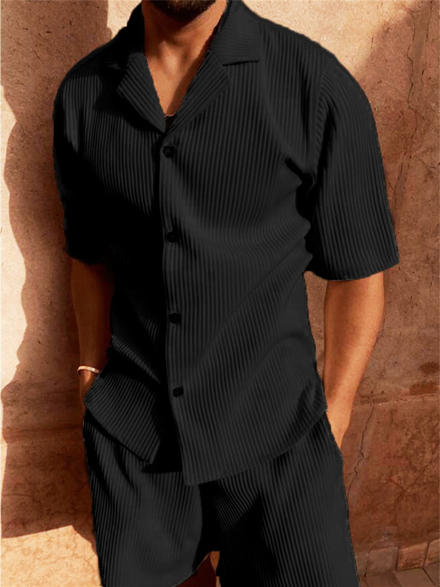 Relaxed Shirt and Shorts Set for Men