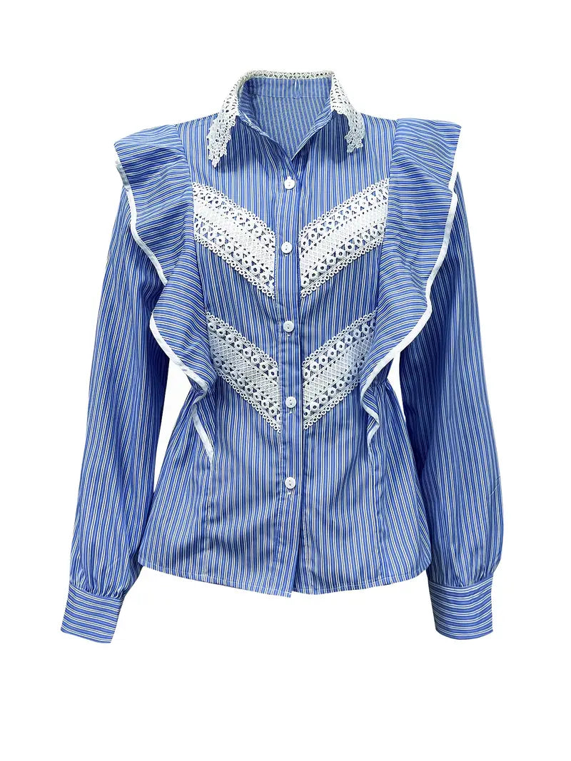 Sara® | Vintage Style Long-Sleeved Cotton Blouse