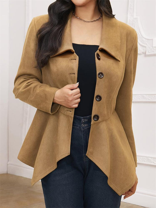 Leonie | Jacket with handkerchief hem and buttoned collar