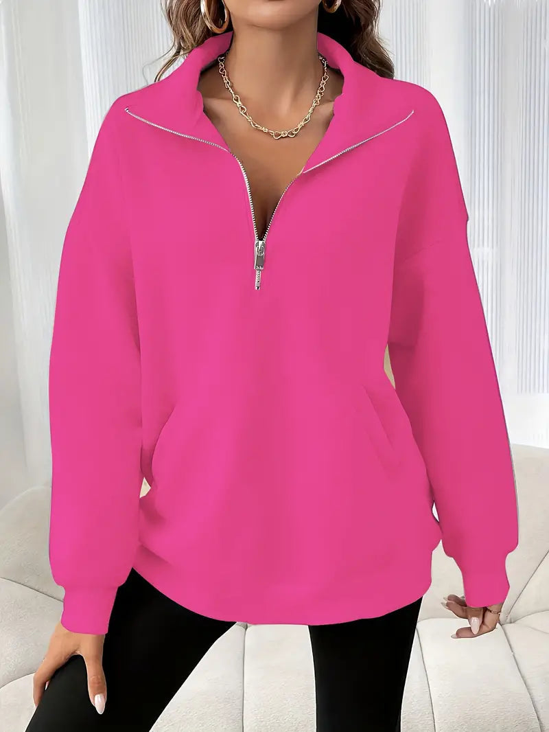 Phoebe® | Casual Loose Zip-Up Sweater