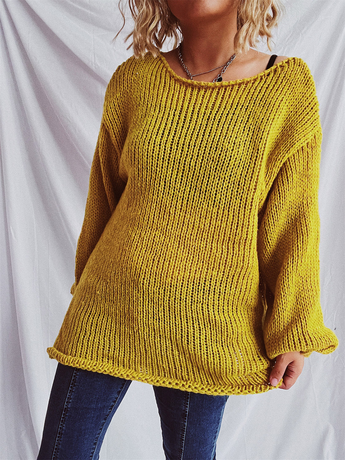 Bernadette | Sweater with a boat neckline and dropped shoulders