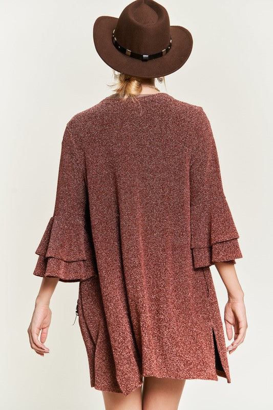 Matilde | Glittery kimono cardigan with bell sleeves